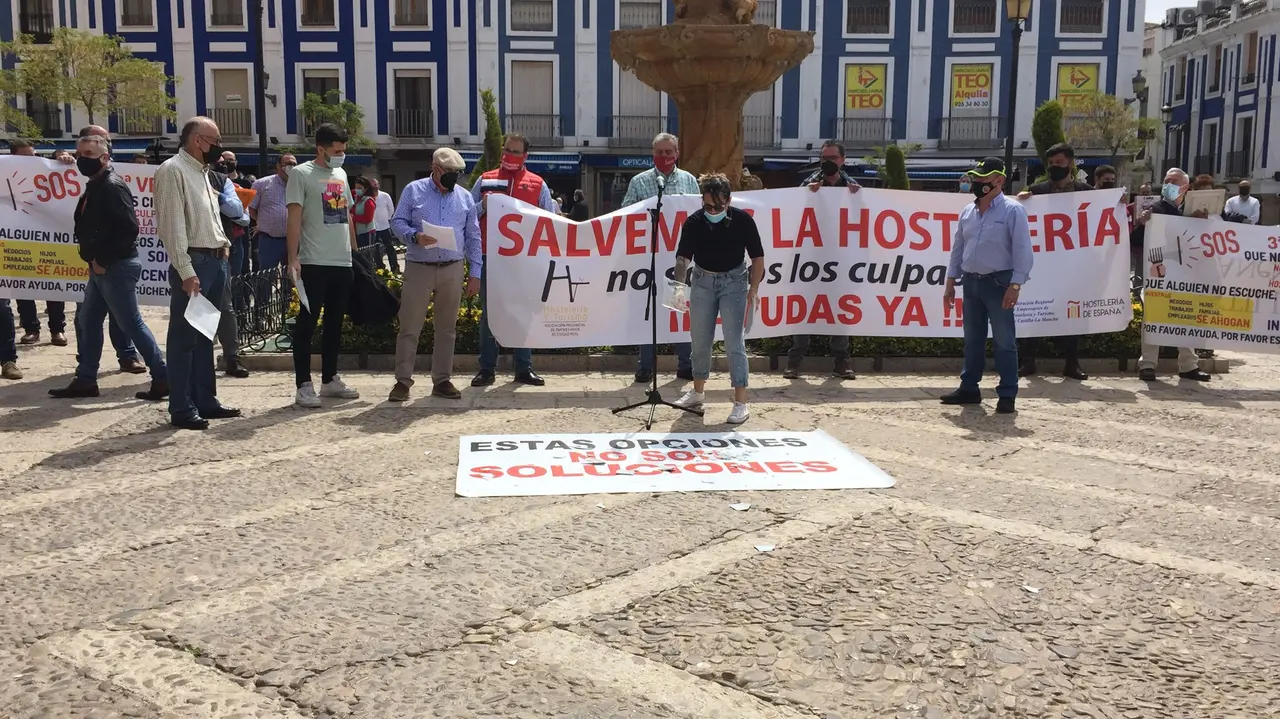 Manifestación de la hostelería en Valdepeñas