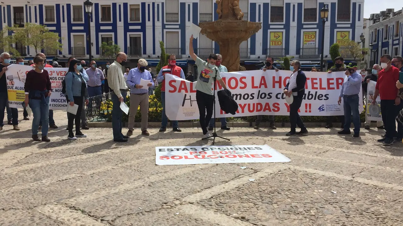 Manifestación de la hostelería en Valdepeñas
