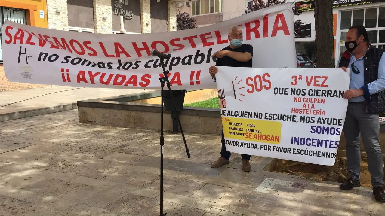 Manifestación de la hostelería en Valdepeñas