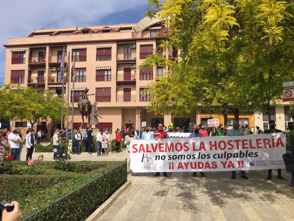 Manifestación de la hostelería en Valdepeñas