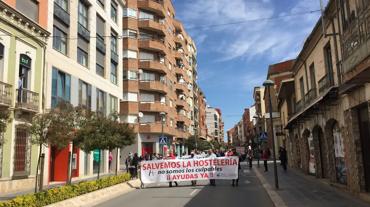 Manifestación de la hostelería en Valdepeñas