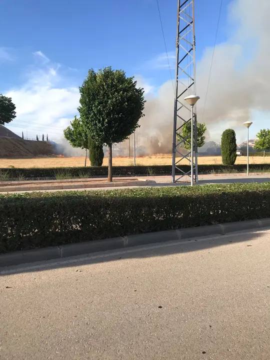 Incendio en la ladera del Mirador de la Venta el Aire