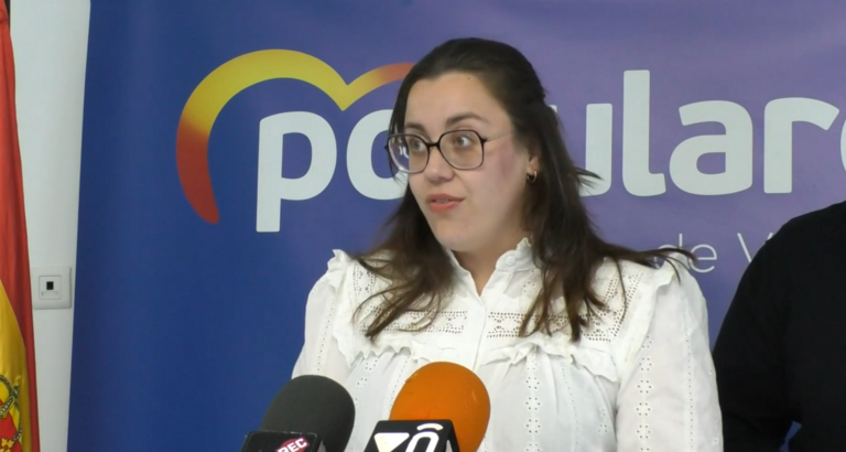 Marta S&aacute;nchez en la rueda de prensa del PP