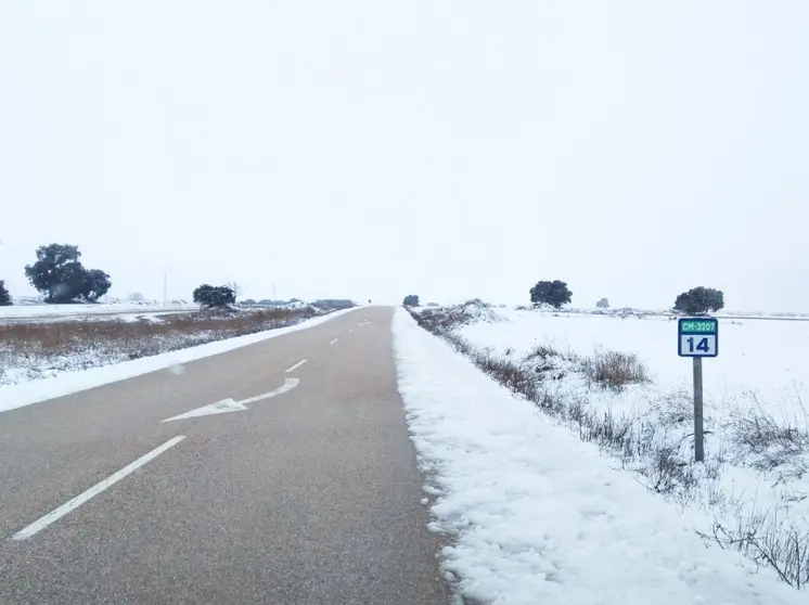 Nieve en la carretera