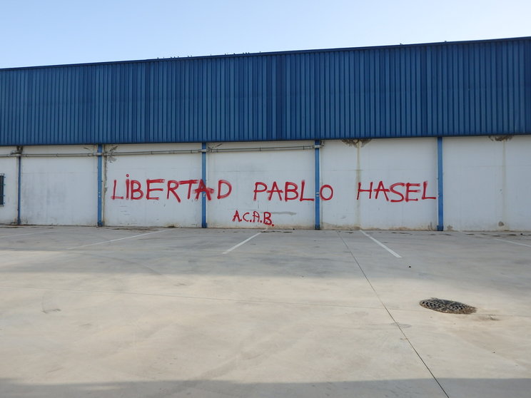 Graffiti de 'Libertad Pablo Hasel' en Valdepeñas