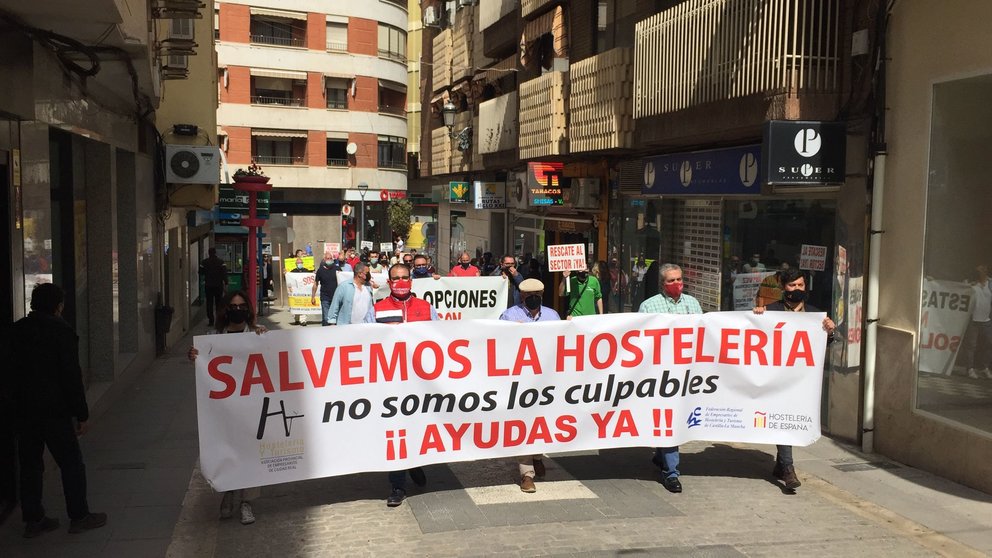 Manifestación de la hostelería en Valdepeñas