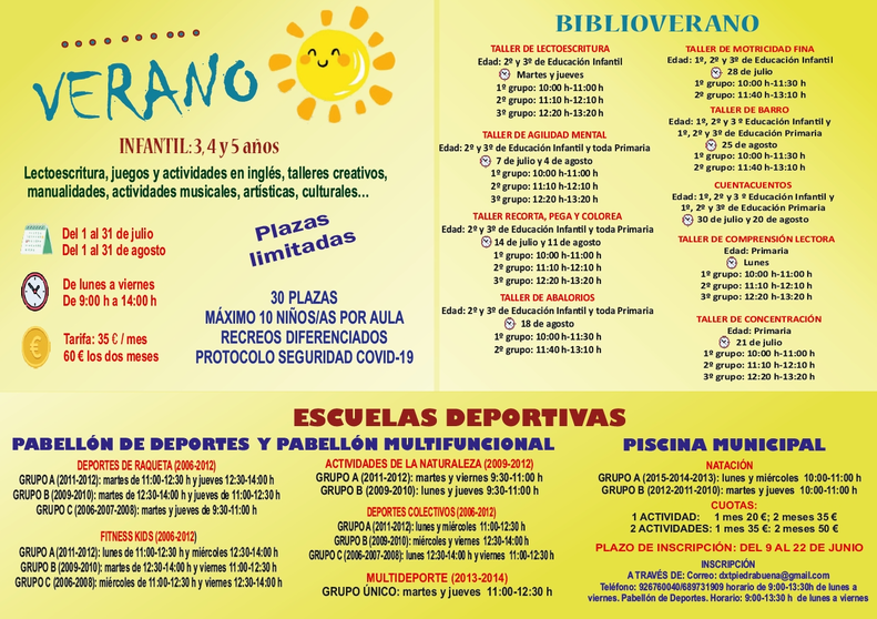 Piedrabuena 2 actividades verano