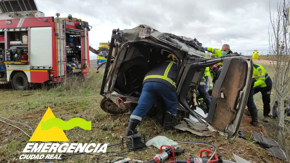 Salida de vía dentro del término municipal de Daimiel