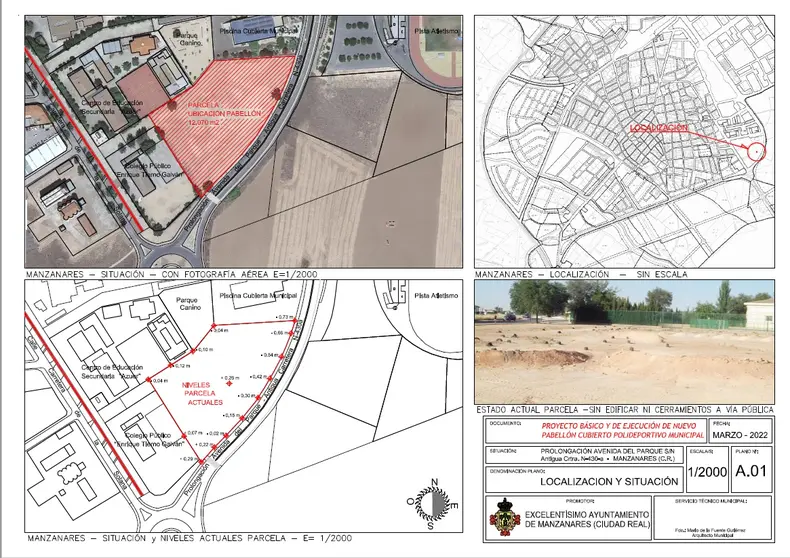 Ubicación del futuro pabellón de Manzanares