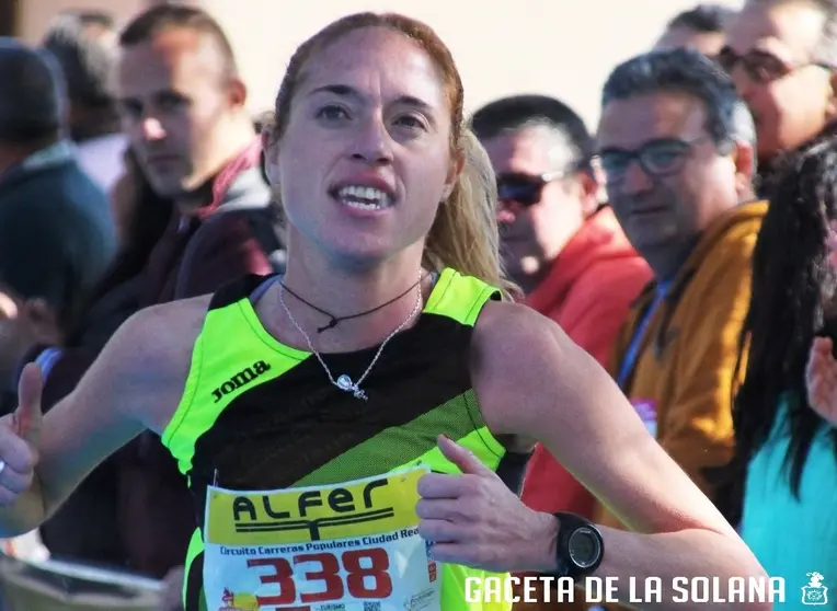 Rosario García Cervigón, en pleno esfuerzo durante una carrera