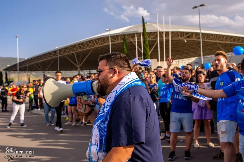 La Marea Azulona animando a los suyos antes de la final de la Copa del Rey 2022
Foto: ACP-FSV