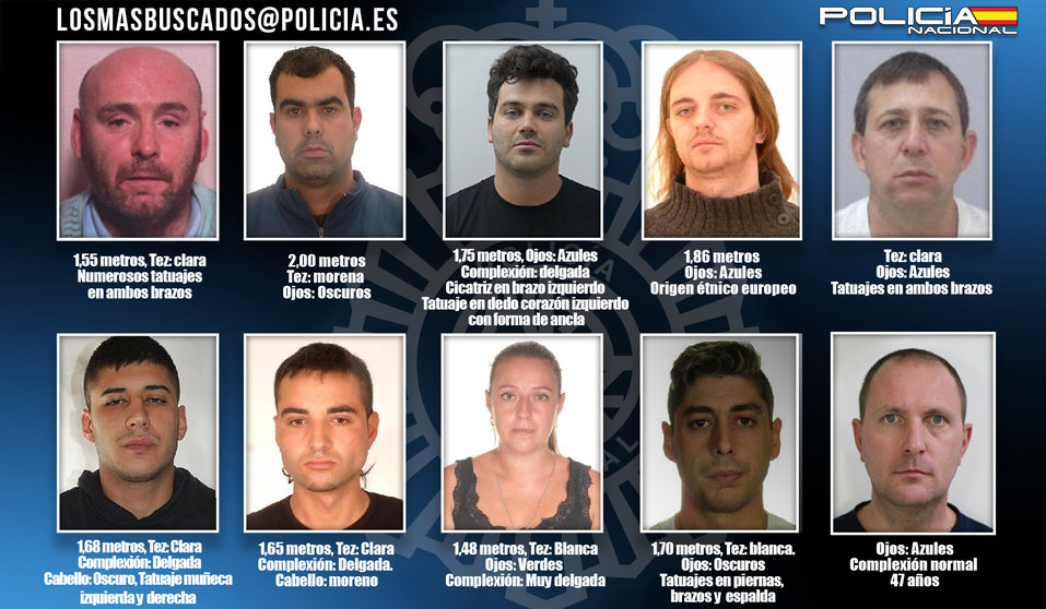 Diez fugitivos que podrían estar en España