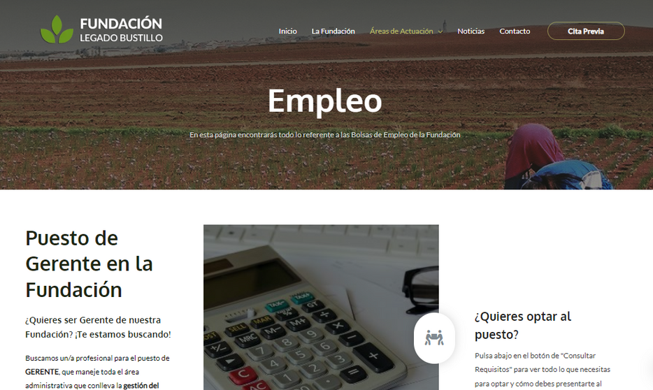 Web de la Fundación Benéfica Legado Bustillo