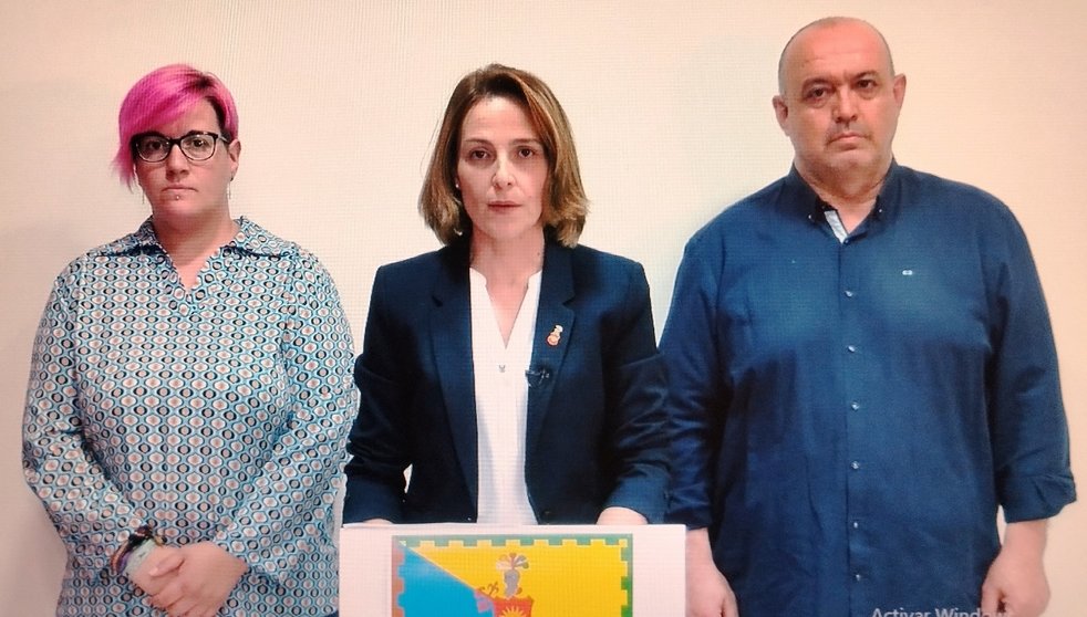Captura de pantalla de la declaración de Luisa Márquez junto a Ángela Notario y Julián Díaz-Cano