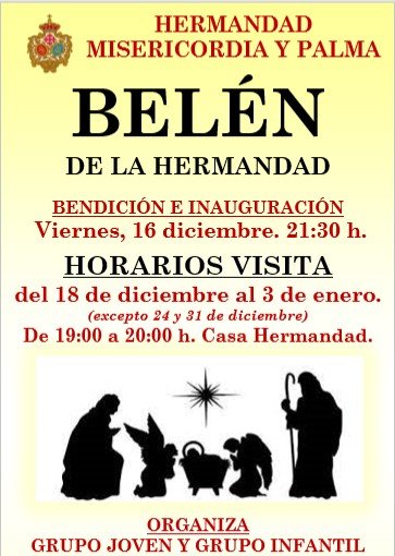 Cartel inauguración y horarios visita Belén