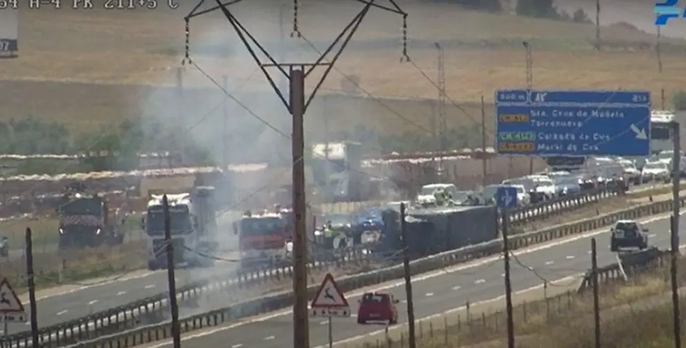 Incendio camión A4