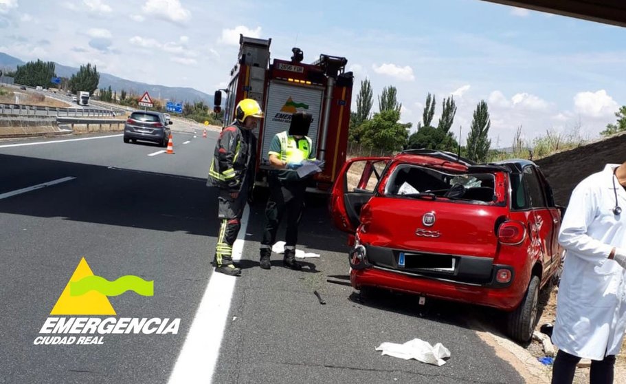 Accidente ocurrido ayer en Villarta Foto Emergencia Ciudad Real