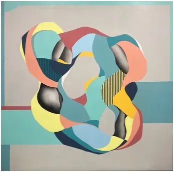 Utop&iacute;a II. Javier Tercero. Acr&iacute;lico y aerosol sobre lienzo