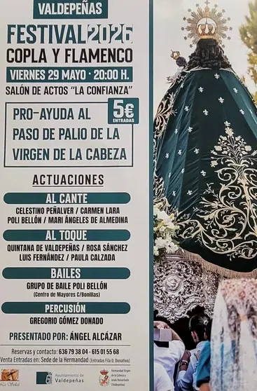 Cartel festival ben&eacute;fico de copla y flamenco