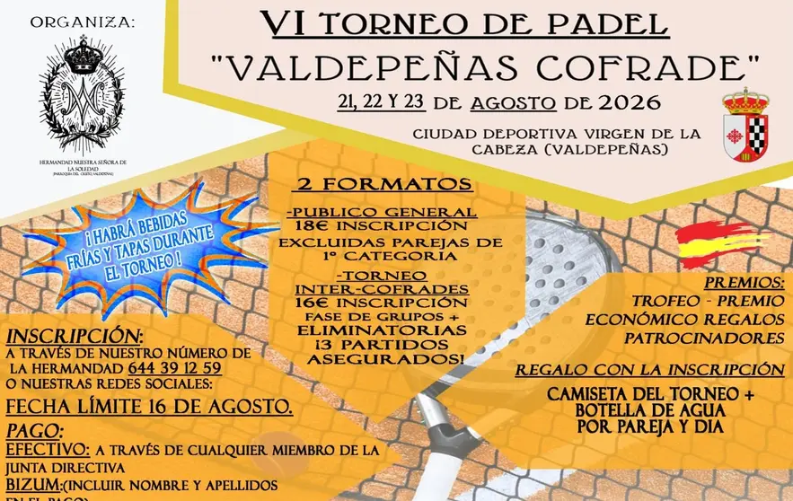 Cartel VI Torneo de P&aacute;del 