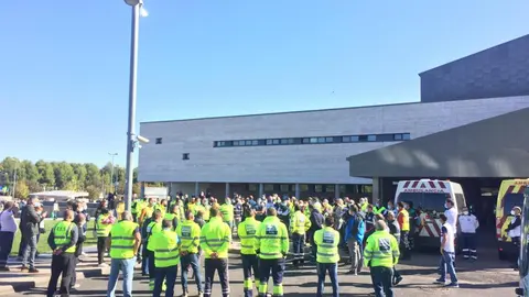 Concentración de personal del transporte sanitario en Ciudad Real