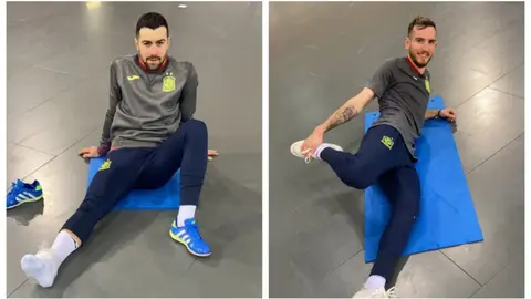 Chino y Sergio González con la Selección Española