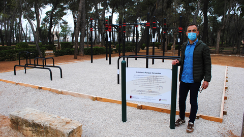 David Sevilla en el parque Cervantes