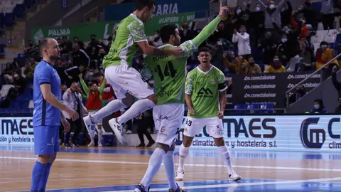Tomaz celebrando su gol en el Palma Futsal 1-0 Viña Albali Valdepeñas
Foto: Palma Futsal