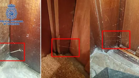 Hilos de pegamento en las puertas de casa
