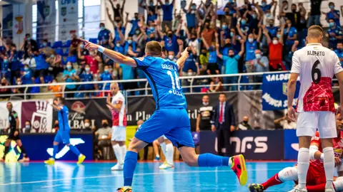 Sergio González después del gol en el Viña Albali 1-0 ElPozo Murcia
Foto: ACP-FSV