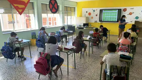 Aula de un colegio de La Solana