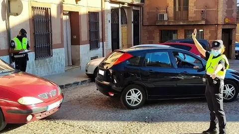 Control policial en La Solana durante esta campaña