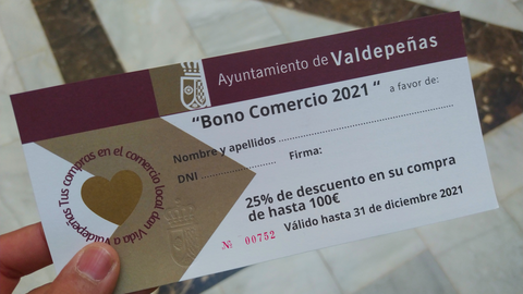 Bonos de descuento para el comercio de Valdepeñas