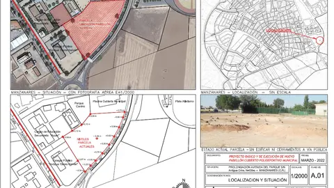 Ubicación del futuro pabellón de Manzanares