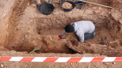 Exhumación en el cementerio municipal de Manzanares