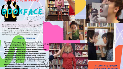 Cartel del concurso fotográfico 'Bookface' convocado por la Biblioteca municpal