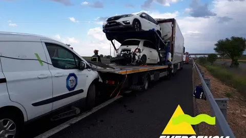 Camión implicado en el accidente
