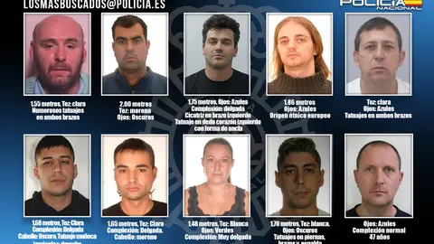 Diez fugitivos que podrían estar en España