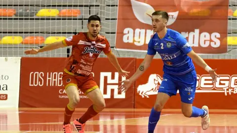 Geraghty y Bebe en el Jimbee Cartagena 1-2 Viña Albali Valdepeñas
Foto: Jimbee Cartagena