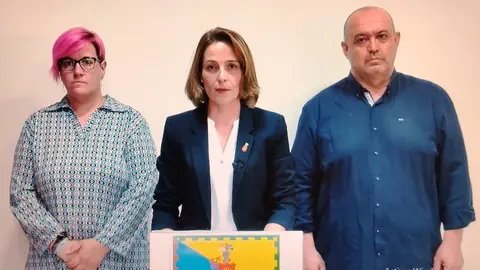 Captura de pantalla de la declaración de Luisa Márquez junto a Ángela Notario y Julián Díaz-Cano