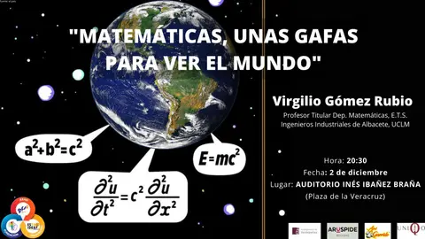 Cartel de la charla sobre matemáticas