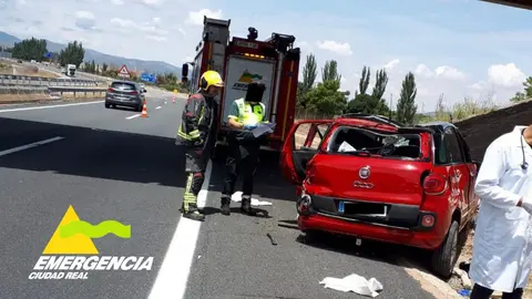 Accidente ocurrido ayer en Villarta Foto Emergencia Ciudad Real