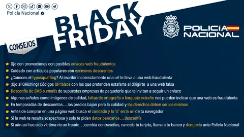 Consejos de la Policía Nacional ante el Black Friday