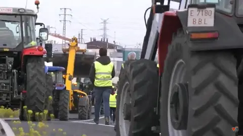 Cortes de carreteras en la movilización de los agricultores