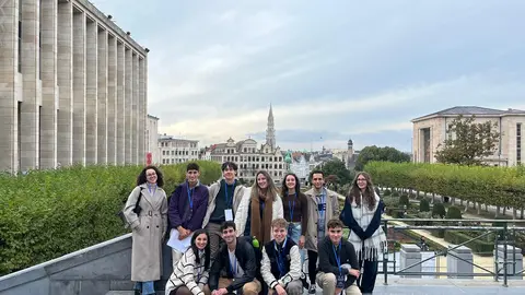 Grupo de alumnos en Bruselas
