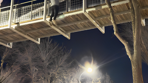 -El joven tuvo la ocurencia de hacer flexiones