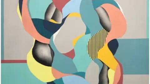 Utop&iacute;a II. Javier Tercero. Acr&iacute;lico y aerosol sobre lienzo