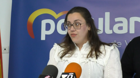 Marta S&aacute;nchez en la rueda de prensa del PP