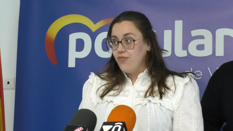 Marta S&aacute;nchez en la rueda de prensa del PP