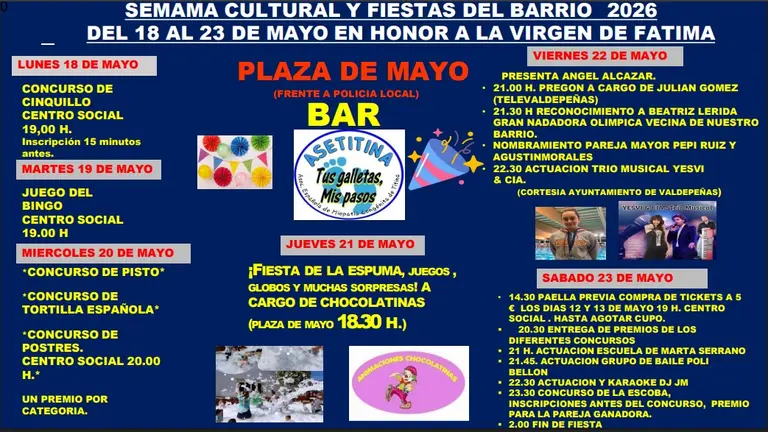 Cartel y programa de las fiestas de F&aacute;tima 2026